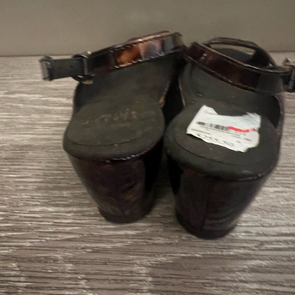 Stuart Weitzman Tortoiseshell Wedge Open-Toed Sho… - image 5